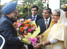The Prime Minister Manmohan Singh and Prime Minister of Bangladesh, Sheikh Hasina.